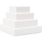 Bright Creations Foam Cake Dummy for Decorating and Wedding Display (4 Sizes, Square, White, 4 Pack)